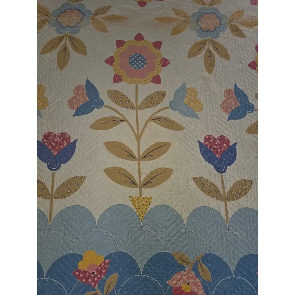 Vintage Flower Applique Cutter Quilt Full Size
